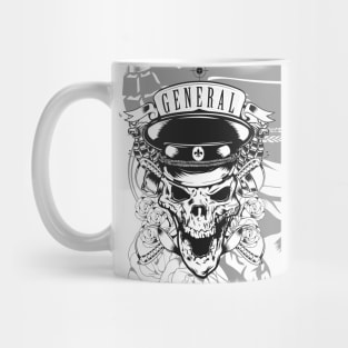 Black on white skull general illustration Mug